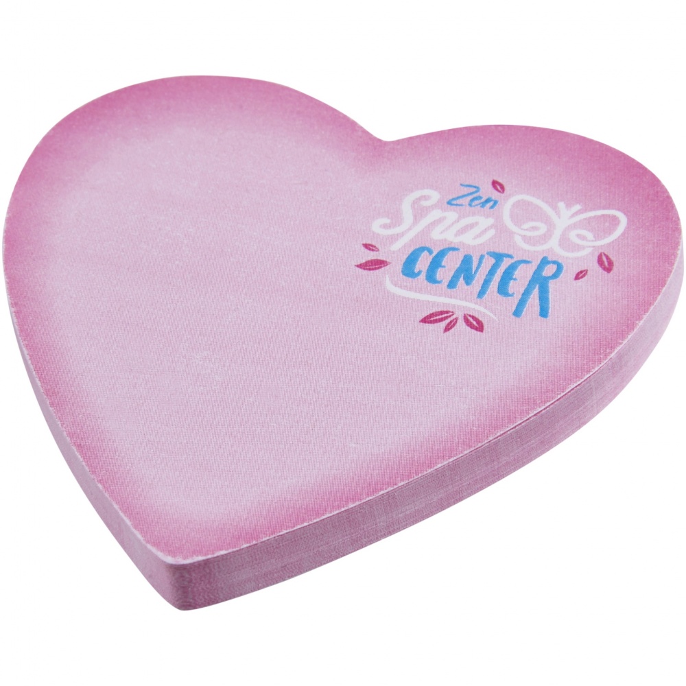 Logo trade promotional gift photo of: Sticky-Mate® heart-shaped recycled sticky notes
