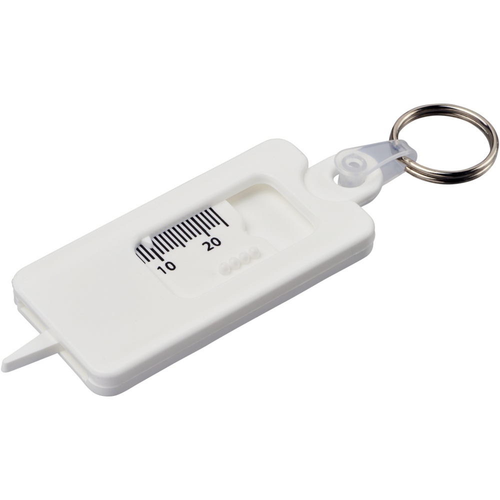 Logo trade business gifts image of: Kym recycled tyre tread check keychain