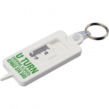 Logo trade promotional items image of: Kym recycled tyre tread check keychain