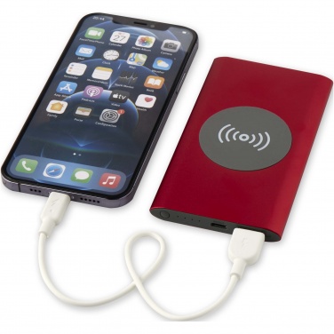 Logotrade business gift image of: Juice 4000 mAh Type-C recycled aluminium wireless power bank 