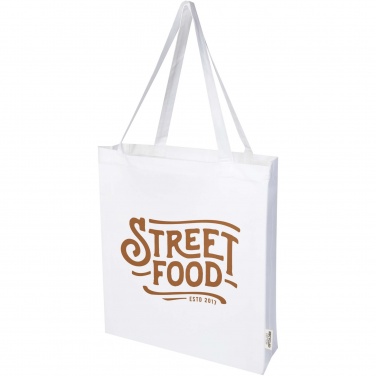 Logotrade promotional giveaway picture of: Madras 140 g/m² GRS recycled cotton gusset tote bag