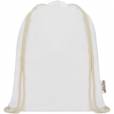 Logo trade promotional merchandise image of: Oregon 140 g/m² GRS recycled cotton drawstring bag