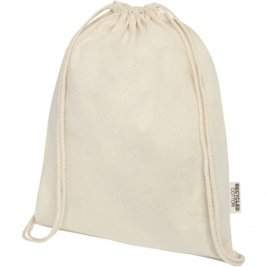 Logo trade promotional merchandise photo of: Oregon 140 g/m² GRS recycled cotton drawstring bag