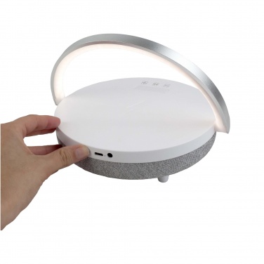 Logotrade promotional gift picture of: Prixton 4-in-1 10W Bluetooth® speaker with LED light and wireless charging base
