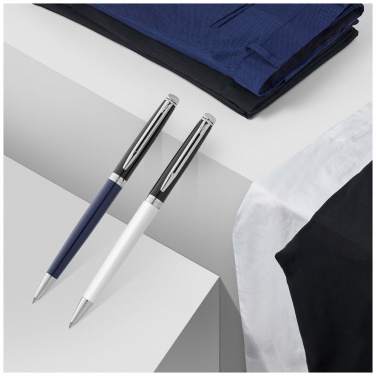 Logotrade promotional item image of: Hemisphere colour blocking ballpoint pen with palladium trim