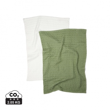 Logo trade promotional giveaways picture of: VINGA Cromer waffle kitchen towel, 2 pcs