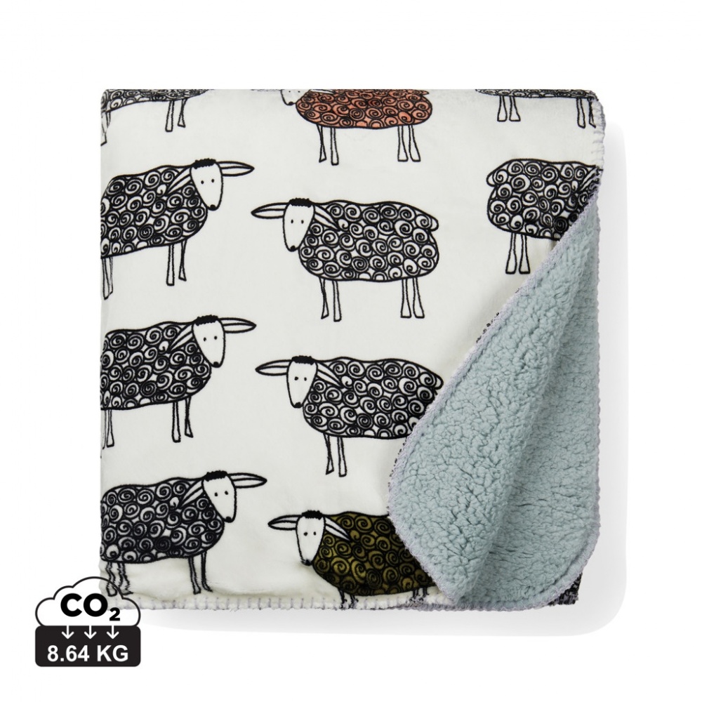 Logo trade promotional merchandise photo of: VINGA Sheep GRS recycled PET pile blanket