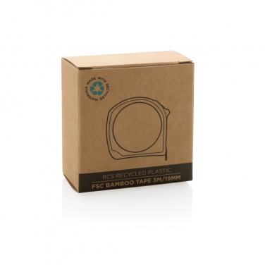 Logo trade promotional gifts picture of: RCS recycled plastic bamboo tape 5M/19mm