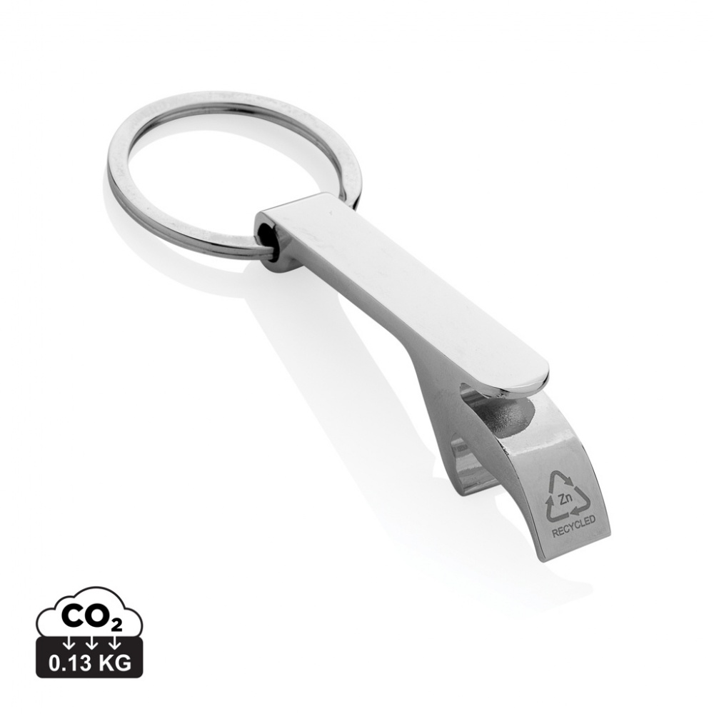 Logo trade promotional gift photo of: RCS recycled zinc alloy bottle opener keychain
