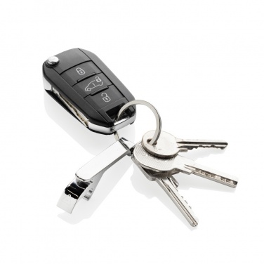 Logo trade corporate gift photo of: RCS recycled zinc alloy bottle opener keychain