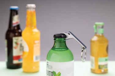 Logotrade promotional item picture of: RCS recycled zinc alloy bottle opener keychain