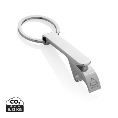 Logo trade promotional giveaways picture of: RCS recycled zinc alloy bottle opener keychain