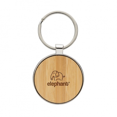 Logotrade advertising product image of: RCS recycled zinc alloy round keychain with bamboo