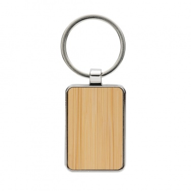 Logotrade promotional giveaways photo of: RCS recycled zinc alloy rectangle keychain with bamboo