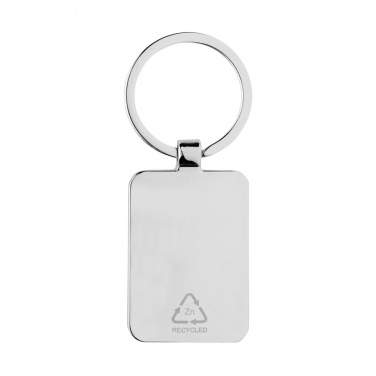 Logo trade promotional gift photo of: RCS recycled zinc alloy rectangle keychain with bamboo
