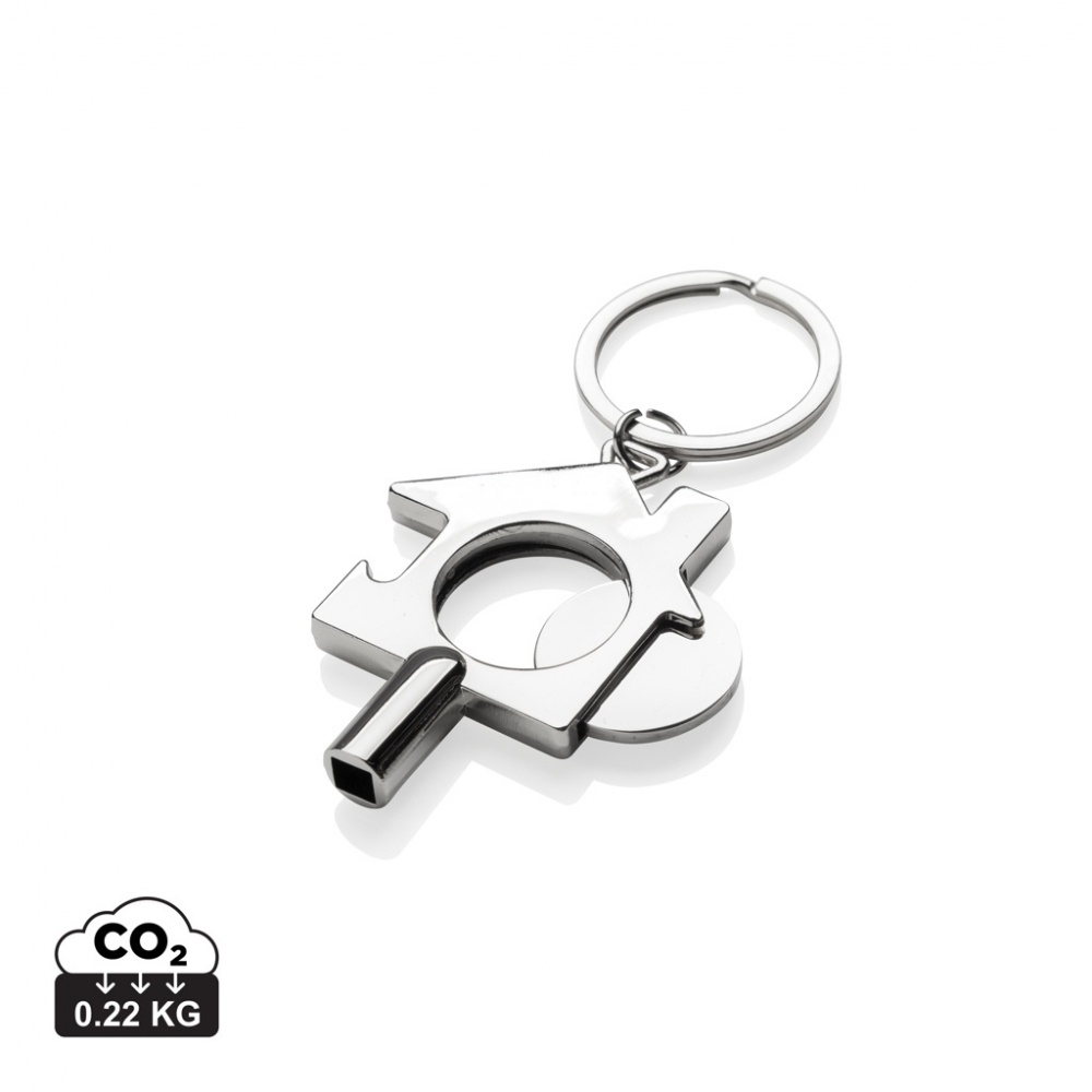 Logo trade promotional products image of: RCS recycled zinc alloy 3 in 1 keychain