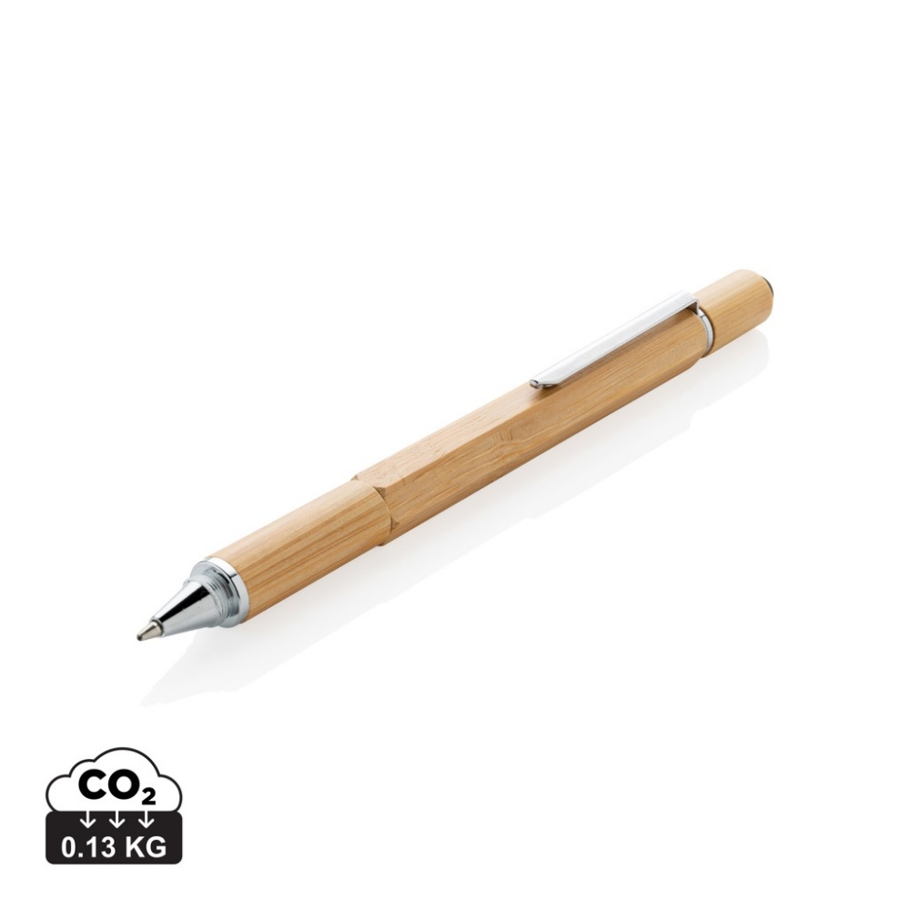Logo trade promotional merchandise photo of: Bamboo 5-in-1 toolpen