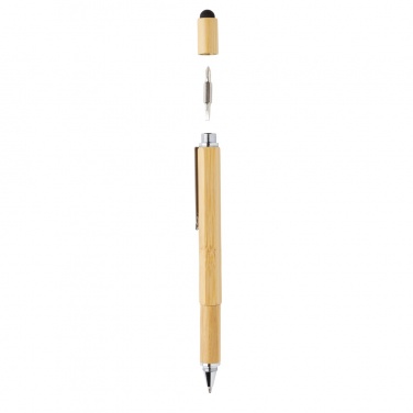 Logo trade business gift photo of: Bamboo 5-in-1 toolpen