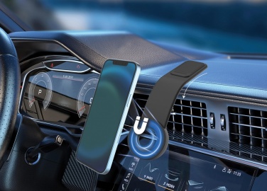 Logo trade promotional gift photo of: DriveGrip RCS recycled plastic universal magnetic car holder