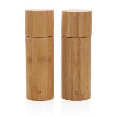 Logo trade corporate gifts picture of: Ukiyo bamboo salt and pepper mill set