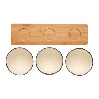 Logo trade corporate gifts picture of: Ukiyo 3pc serving bowl set with bamboo tray