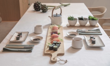 Logotrade business gift image of: Ukiyo 3pc serving bowl set with bamboo tray