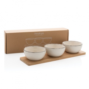 Logotrade promotional product picture of: Ukiyo 3pc serving bowl set with bamboo tray