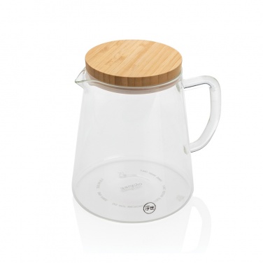 Logo trade advertising products picture of: Ukiyo borosilicate glass carafe with bamboo lid 1.2L
