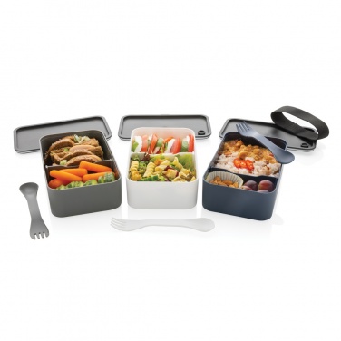 Logo trade corporate gifts image of: GRS recycled PP lunch box with spork