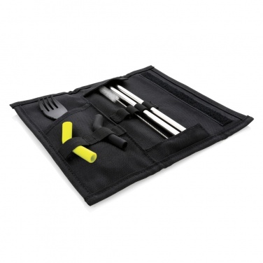 Logo trade promotional giveaway photo of: Tierra 2pcs straw and cutlery set in pouch