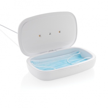 Logo trade business gifts image of: UV-C steriliser box with 5W wireless charger