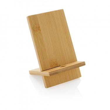 Logo trade promotional items image of: Bamboo phone stand in kraft box