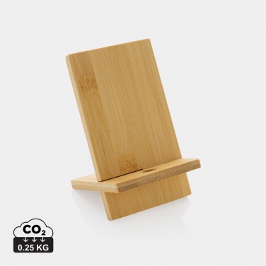 Logo trade promotional gift photo of: Bamboo phone stand in kraft box