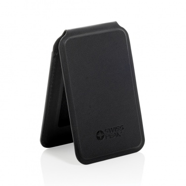 Logo trade corporate gifts image of: Magstand RCS recycled PU magnetic phone wallet with stand