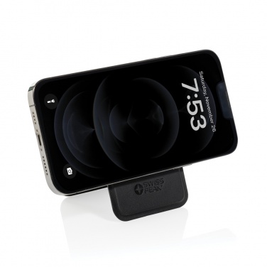 Logo trade promotional item photo of: Magstand RCS recycled PU magnetic phone wallet with stand