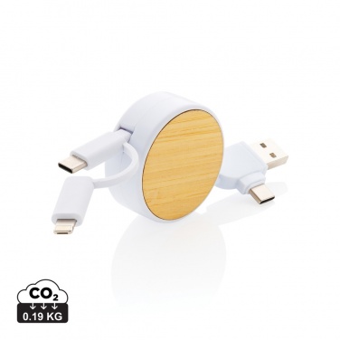 Logo trade promotional products image of: RCS recycled plastic Ontario 6-in-1 retractable cable