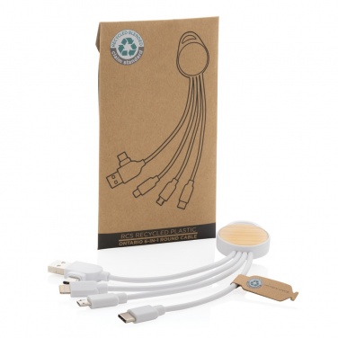 Logotrade promotional gift picture of: RCS recycled plastic Ontario 6-in-1 round cable