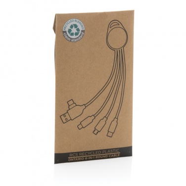 Logotrade promotional item image of: RCS recycled plastic Ontario 6-in-1 round cable