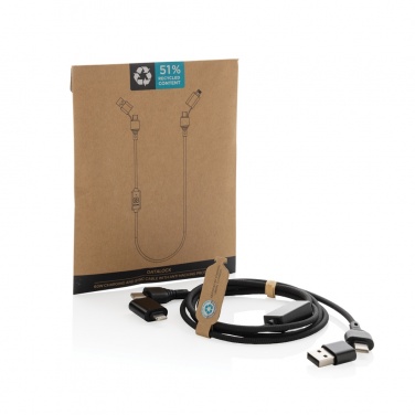 Logo trade promotional items picture of: Datalock RCS recycled 60W hacking protection cable