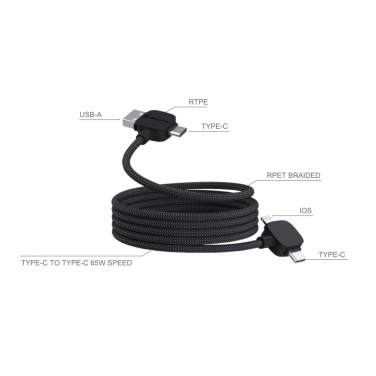 Logo trade promotional giveaway photo of: Urban Vitamin Stockton 65W RCS RTPE/RPET magnetic cable