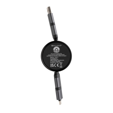 Logo trade business gifts image of: Terra RCS recycled aluminium retractable 6 in 1 cable