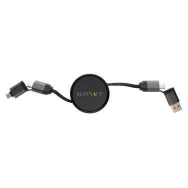 Logotrade advertising product picture of: Terra RCS recycled aluminium retractable 6 in 1 cable