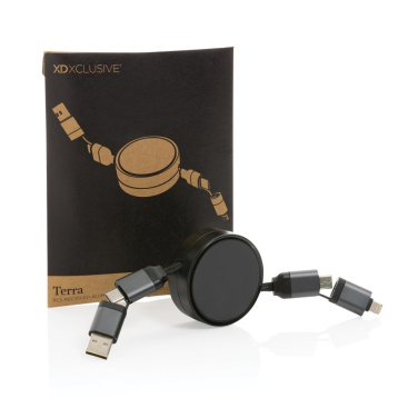 Logotrade promotional product image of: Terra RCS recycled aluminium retractable 6 in 1 cable