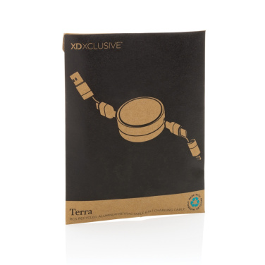 Logotrade promotional item image of: Terra RCS recycled aluminium retractable 6 in 1 cable