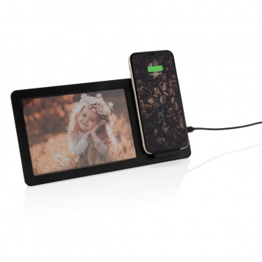 Logo trade corporate gifts picture of: 5W Wireless charger and photo frame