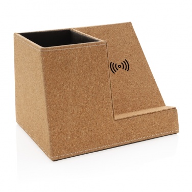 Logotrade business gifts photo of: Cork pen holder and 5W wireless charger