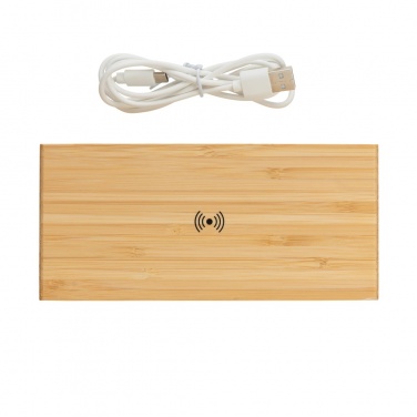 Logotrade advertising product image of: Bamboo alarm clock with 5W wireless charger