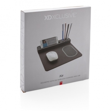Logo trade business gifts image of: Air mousepad with 5W wireless charging and USB