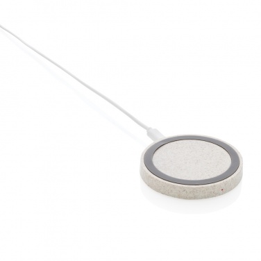 Logotrade promotional item image of: Wheat Straw 5W round wireless charging pad