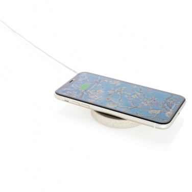 Logo trade promotional merchandise image of: Wheat Straw 5W round wireless charging pad